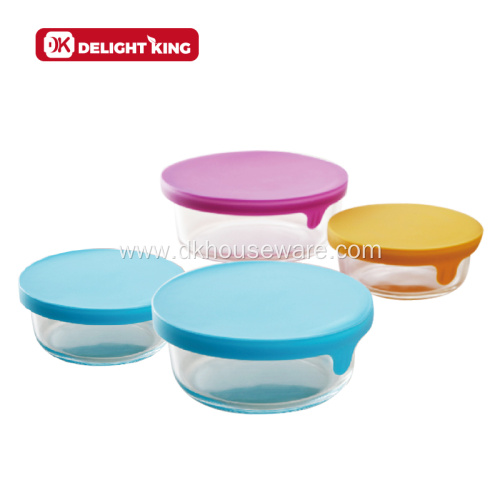 High Borosilicate Glass Food Container with Silicone Lid